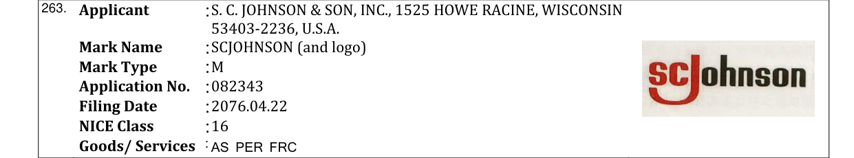 Original bulletin entry for SCJOHNSON (and logo)