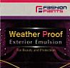 FASHION PAINTS WEATHER PROOF EXTERIOR EMULSION (and logo) trademark logo