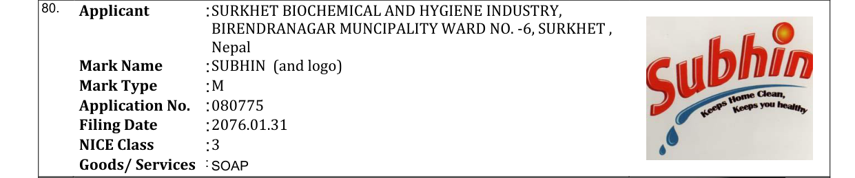 Original bulletin entry for SUBHIN (and logo)
