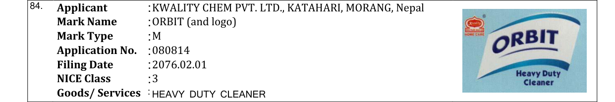 Original bulletin entry for ORBIT (and logo)