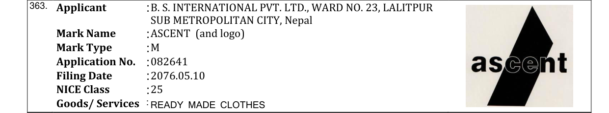 Original bulletin entry for ASCENT (and logo)
