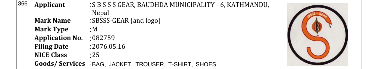 Original bulletin entry for SBSSS-GEAR (and logo)