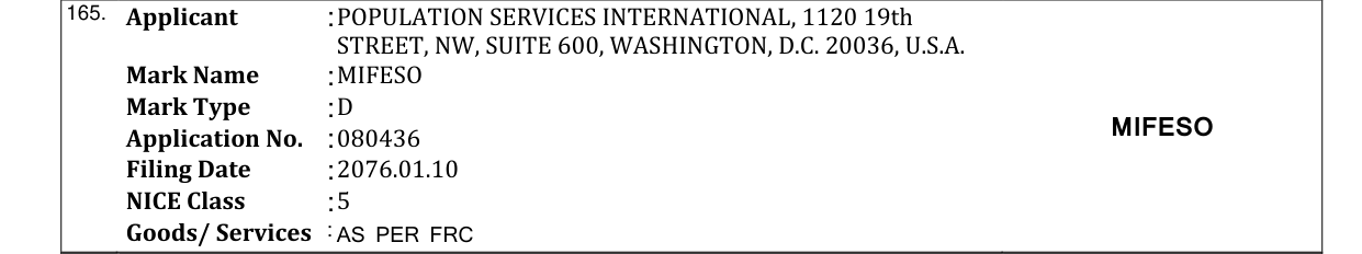 Original bulletin entry for MIFESO