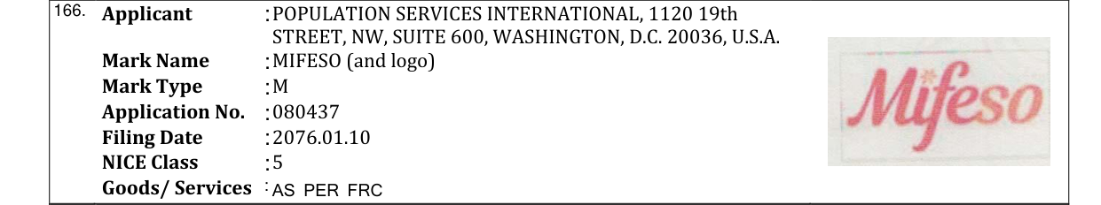 Original bulletin entry for MIFESO (and logo)