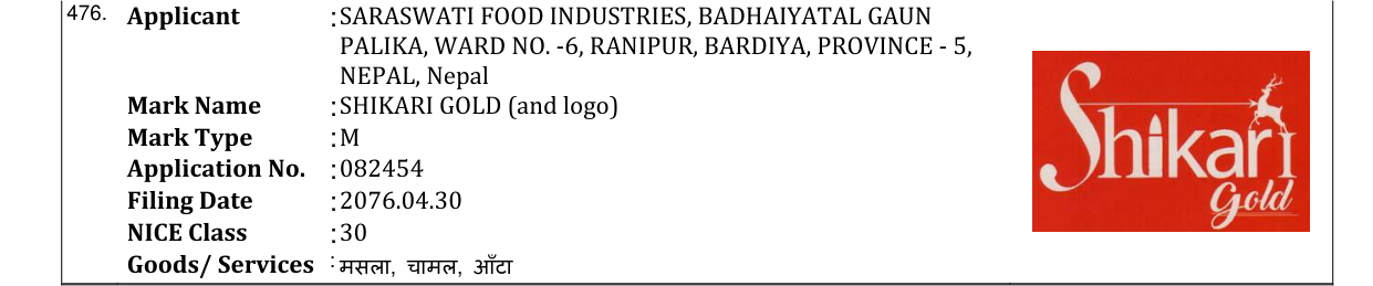 Original bulletin entry for SHIKARI GOLD (and logo)
