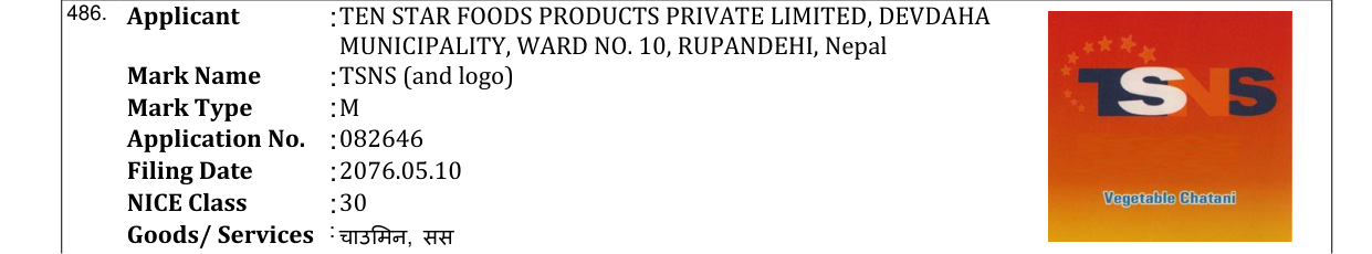 Original bulletin entry for TSNS (and logo)