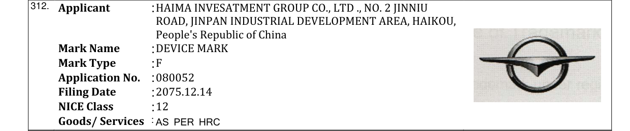Original bulletin entry for DEVICE MARK