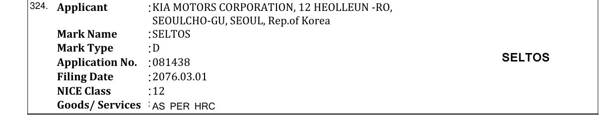 Original bulletin entry for SELTOS