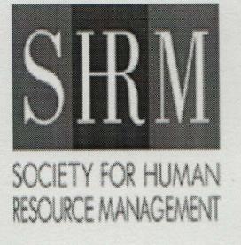 SHRM SOCIETY FOR HUMAN RESOURCE MANAGEMENT (and logo) trademark logo