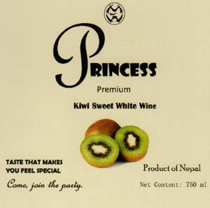 PRINCESS KIWI SWEET WHITE WINE (and logo) trademark logo