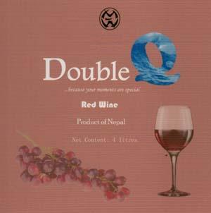 DOUBLE Q RED WINE (and logo) trademark logo