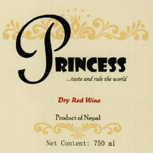 PRINCESS DRY RED WINE (and logo) trademark logo