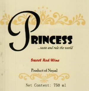PRINCESS SWEET RED WINE (and logo) trademark logo