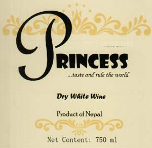 PRINCESS DRY WHITE WINE (and logo) trademark logo