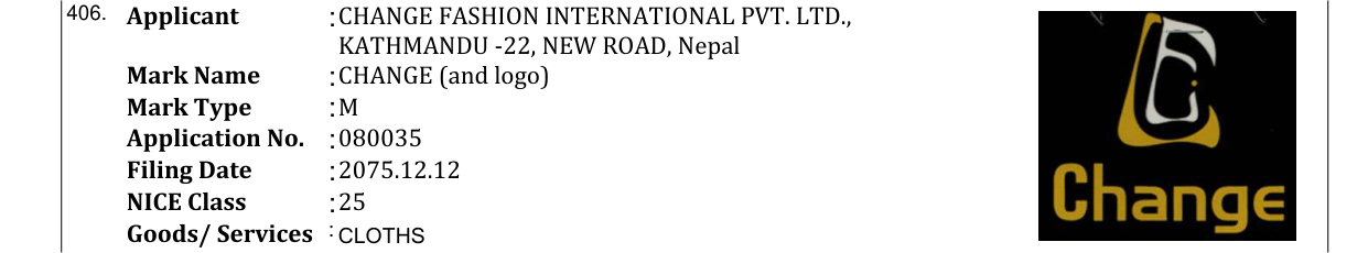 Original bulletin entry for CHANGE (and logo)