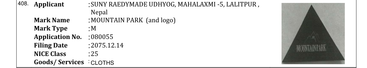 Original bulletin entry for MOUNTAIN PARK (and logo)