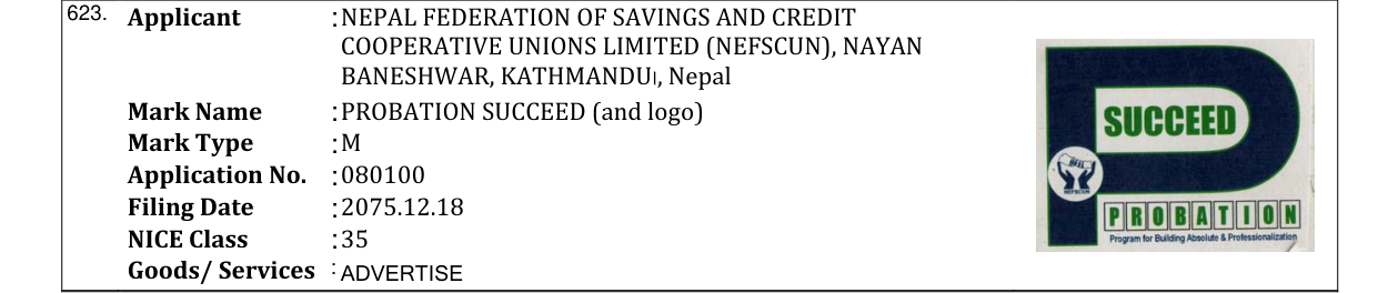 Original bulletin entry for PROBATION SUCCEED (and logo)