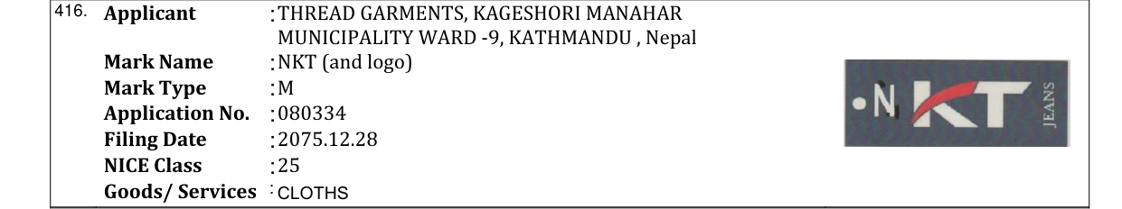 Original bulletin entry for NKT (and logo)