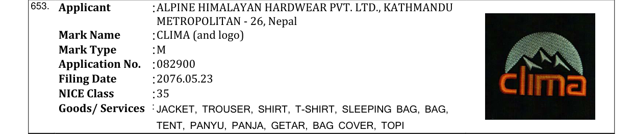 Original bulletin entry for CLIMA (and logo)