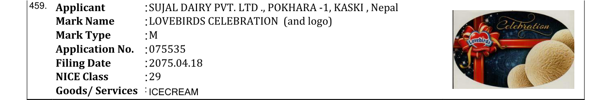 Original bulletin entry for LOVEBIRDS CELEBRATION (and logo)