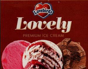 LOVEBIRDS LOVELY (and logo) trademark logo