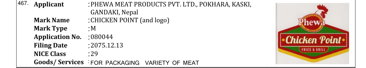 Original bulletin entry for CHICKEN POINT (and logo)