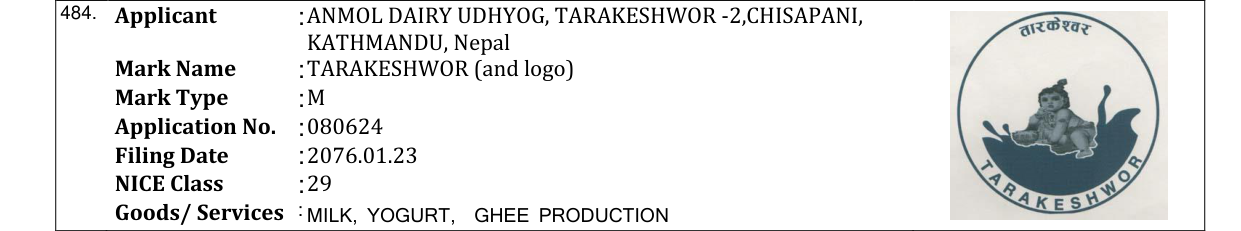 Original bulletin entry for TARAKESHWOR (and logo)