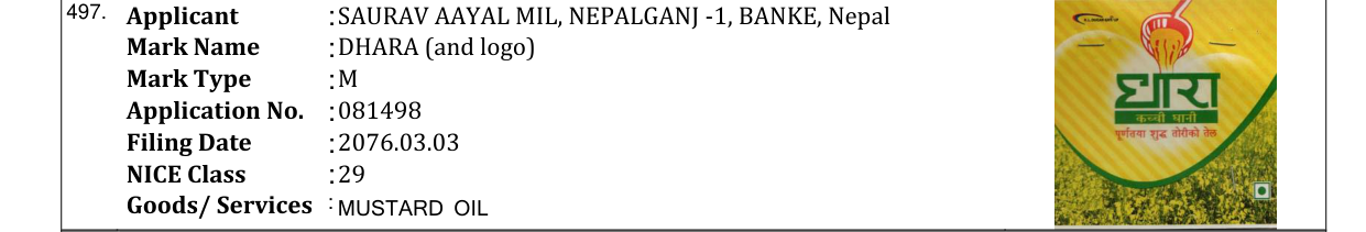 Original bulletin entry for DHARA (and logo)