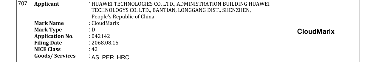 Original bulletin entry for CloudMarix