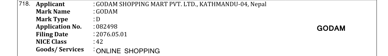 Original bulletin entry for GODAM