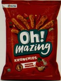 OH ! MAZING KRUNCHIES MASALA MUNCH (and logo) trademark logo