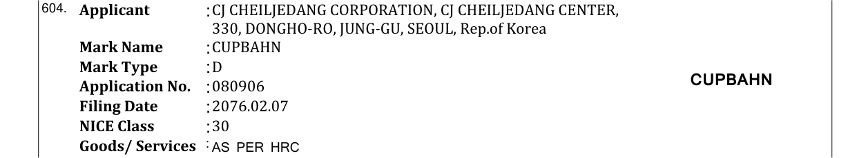 Original bulletin entry for CUPBAHN