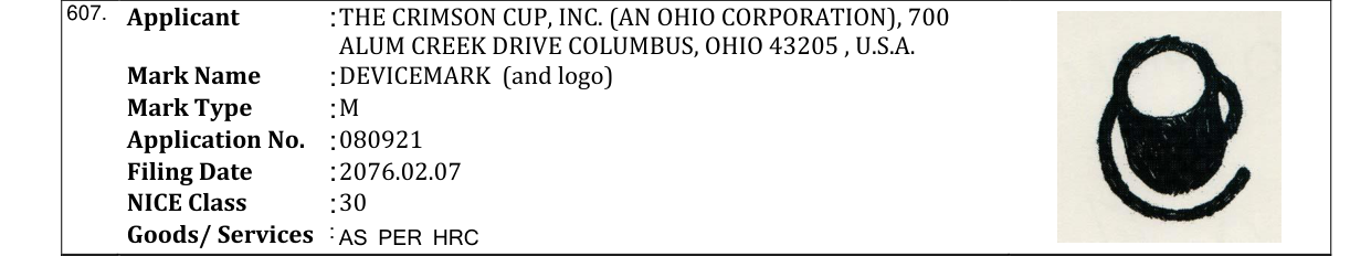 Original bulletin entry for DEVICEMARK (and logo)
