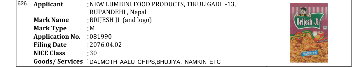 Original bulletin entry for BRIJESH JI (and logo)
