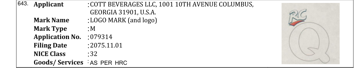 Original bulletin entry for LOGO MARK (and logo)