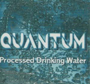 QUANTUM PROCESSED DRINKING WATER (and logo) trademark logo