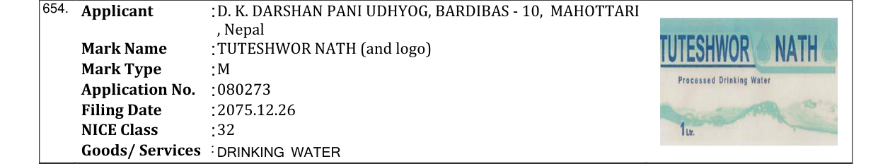 Original bulletin entry for TUTESHWOR NATH (and logo)