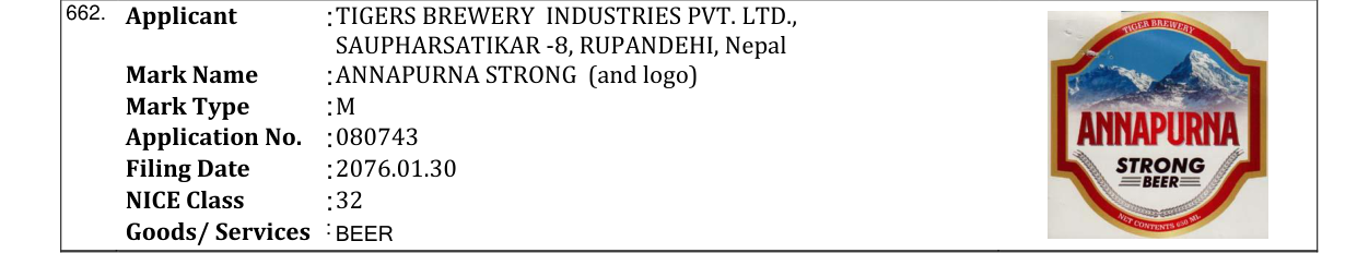Original bulletin entry for ANNAPURNA STRONG (and logo)