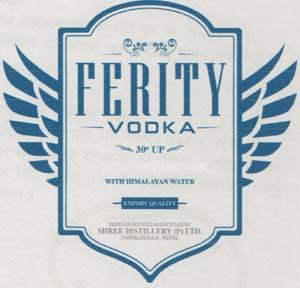 FERITY VODKA (and logo) trademark logo