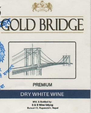GOLD BRIDGE PREMIUM DRY WHITE WINE (and logo) trademark logo