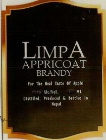 LIMPA APPRICOAT BRANDY (and logo) trademark logo