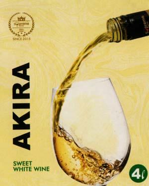 AKIRA SWEET WHITE WINE (and logo) trademark logo