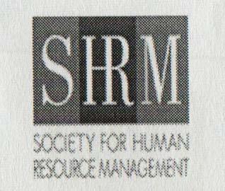 SHRM SOCIETY FOR HUMAN RESOURCE MANAGEMENT (STYLIZED & DESIGN) (and logo) trademark logo