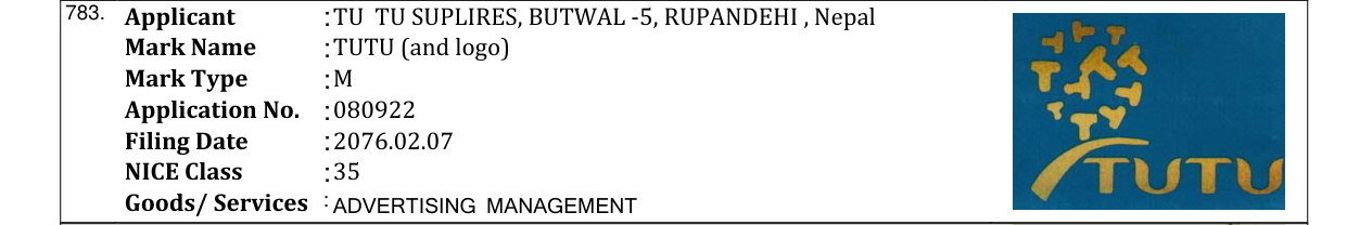 Original bulletin entry for TUTU (and logo)