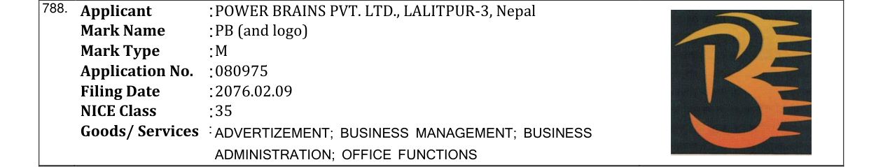 Original bulletin entry for PB (and logo)