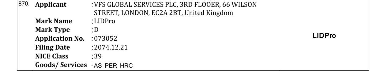 Original bulletin entry for LIDPro