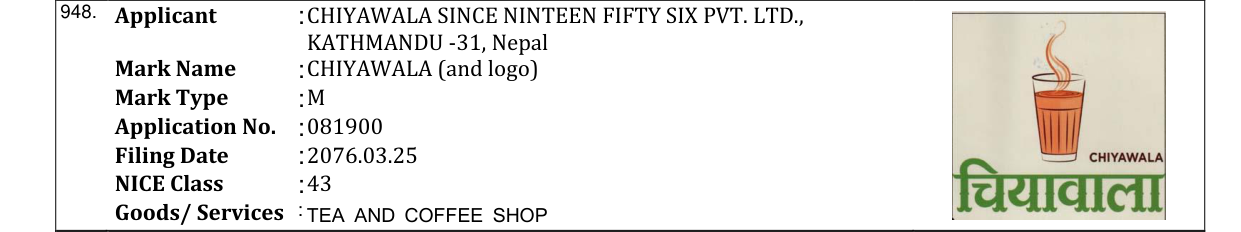 Original bulletin entry for CHIYAWALA (and logo)