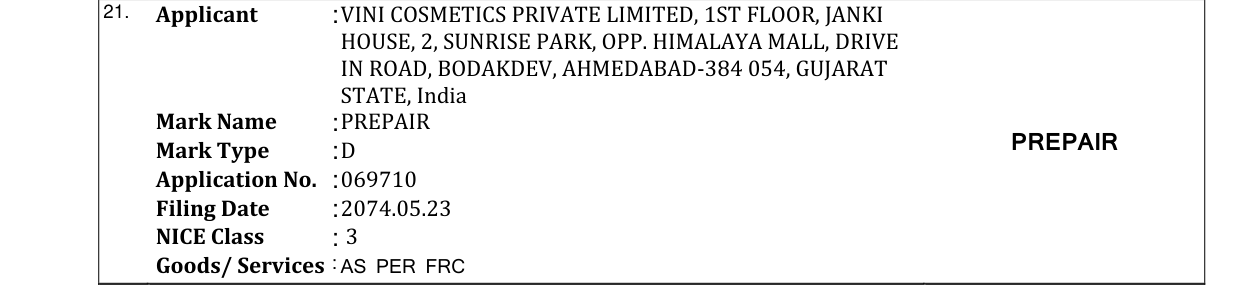 Original bulletin entry for PREPAIR