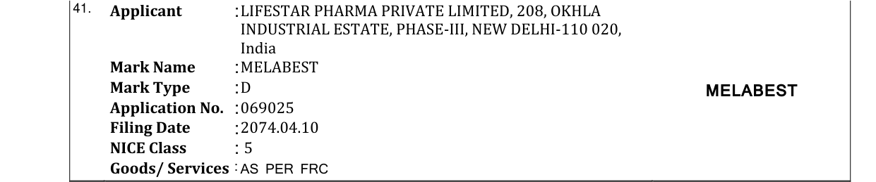 Original bulletin entry for MELABEST