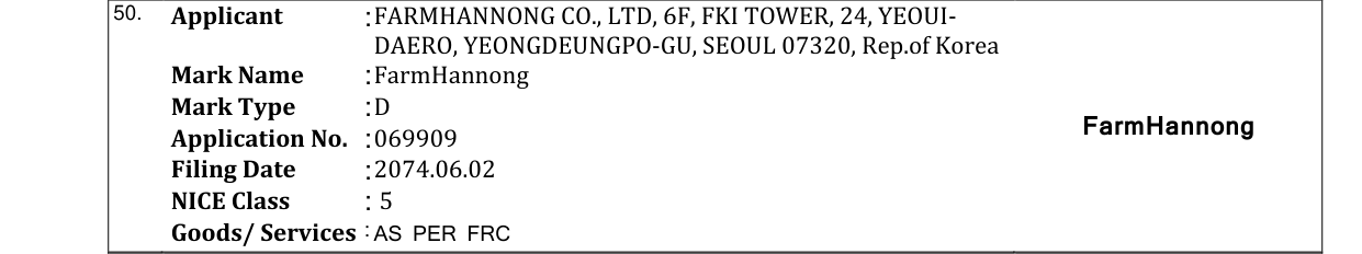 Original bulletin entry for FarmHannong